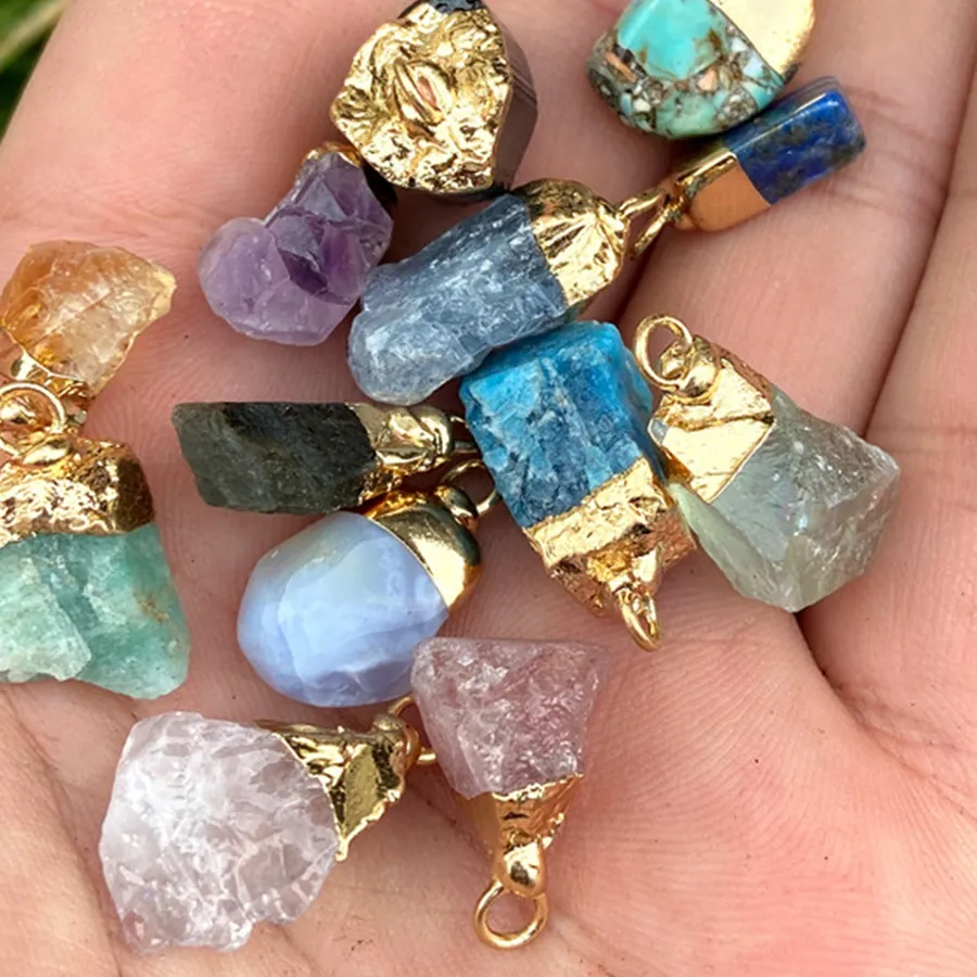 Authentic Celestial Labyrinth: Mini Labradorite & Amethyst Stone Charms for Sacred Crafting