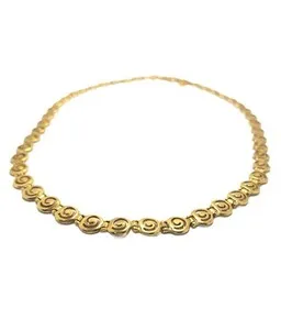 Authentic The Eternal Path: 18K Gold-Plated Greek Key Meander Necklace
