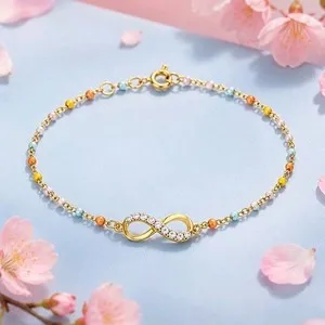 Authentic Infinity of Light: 18k Gold-Plated Eternity Bracelet
