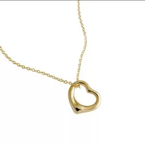 Authentic Heart of Devotion: 18k Gold Plated Shaped Necklace