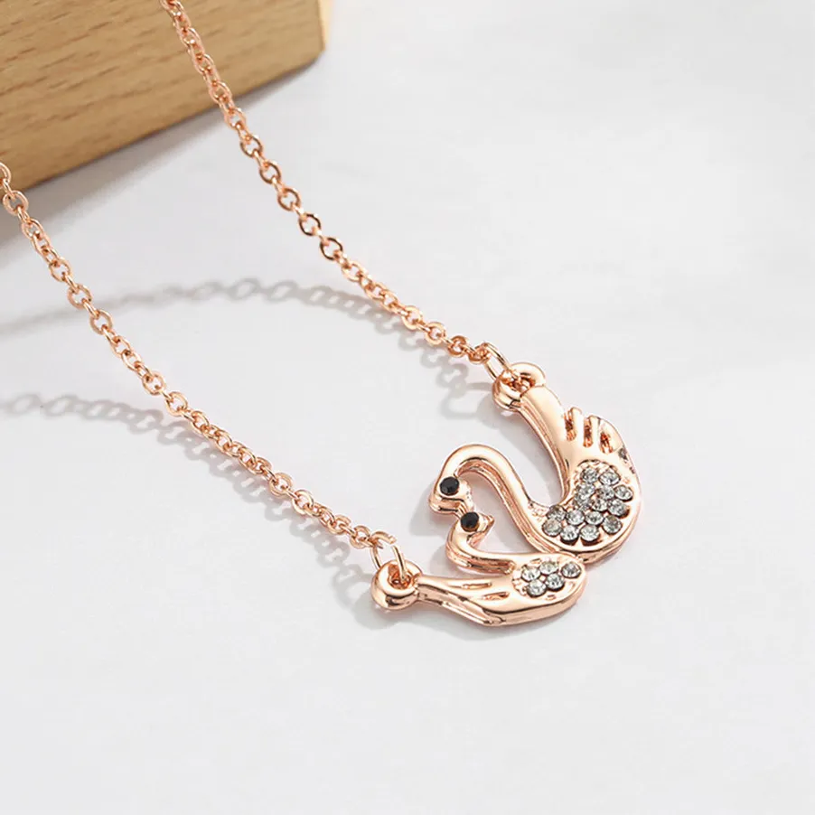 Authentic Double Swan Necklace for Women Stylish Lightweight Swan Shape Pendant Elegant Neck Decor Perfect for Girlfriend