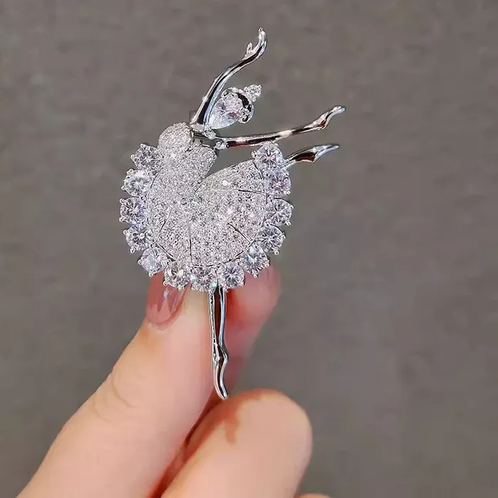 Authentic Celestial Ballerina Brooch – Enchanted Crystal Dancer of Light
