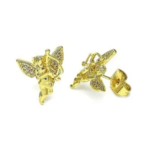 Authentic Celestial Archer Wings: 14K Gold-Plated Cupid Studs