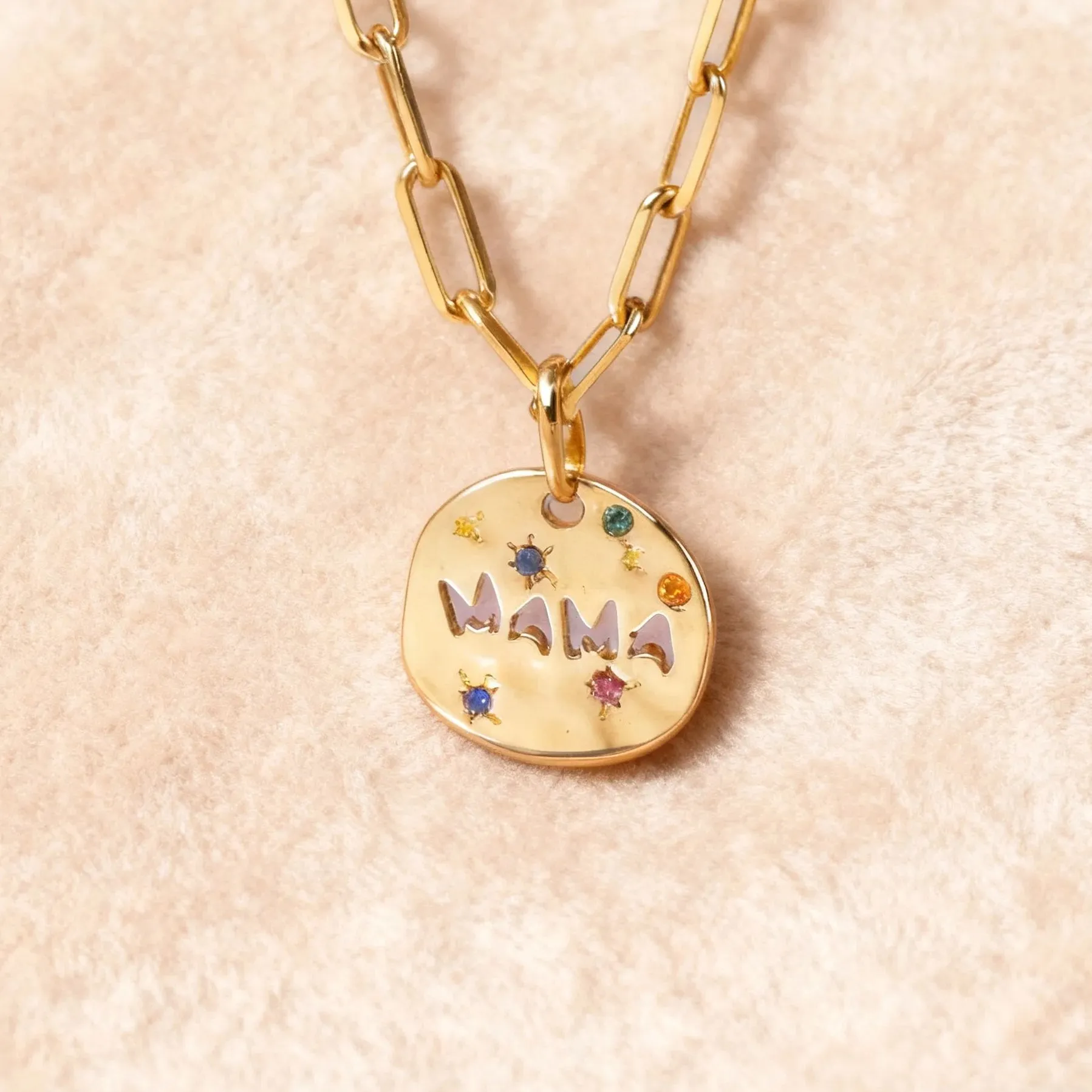 Authentic The Sacred Motherhood Tarot Amulet: Guardian Angel Pendant in 18K Gold Plating