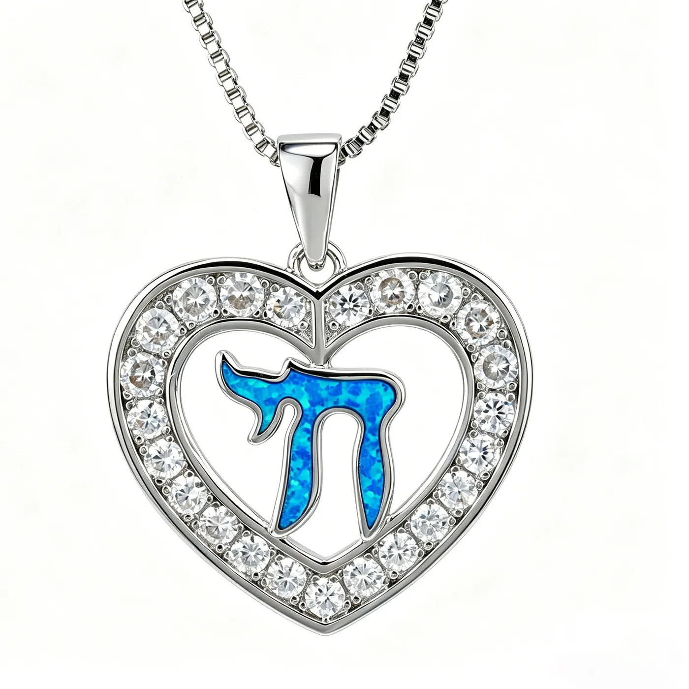 Authentic Heart of Abundance: Luminous Blue Opal Pendant