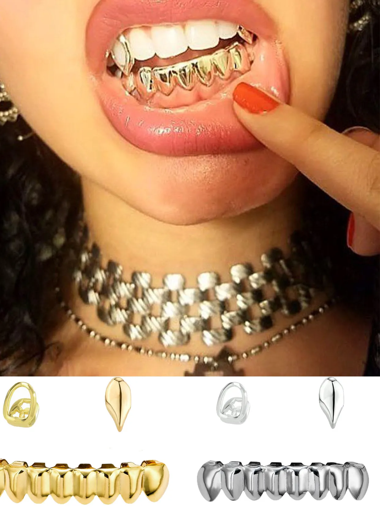 Authentic Dance Under the Golden Moon: Enchanted Hip-Hop Dental Jewelry Set