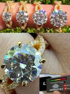 Authentic The Eternal Bond Moissanite Infinity Ring in Radiant Gold-Plated Sterling Silver