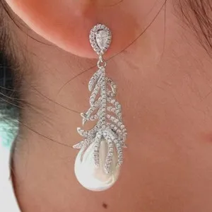 Authentic Celestial Plume and Pearl Oracle Studs