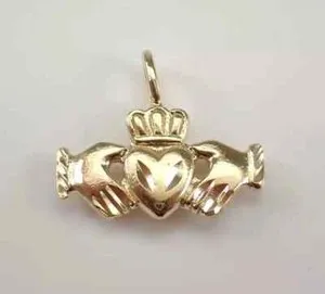 Authentic Eternal Love's Embrace: Claddagh Heart Pendant in Gold-Plated Silver