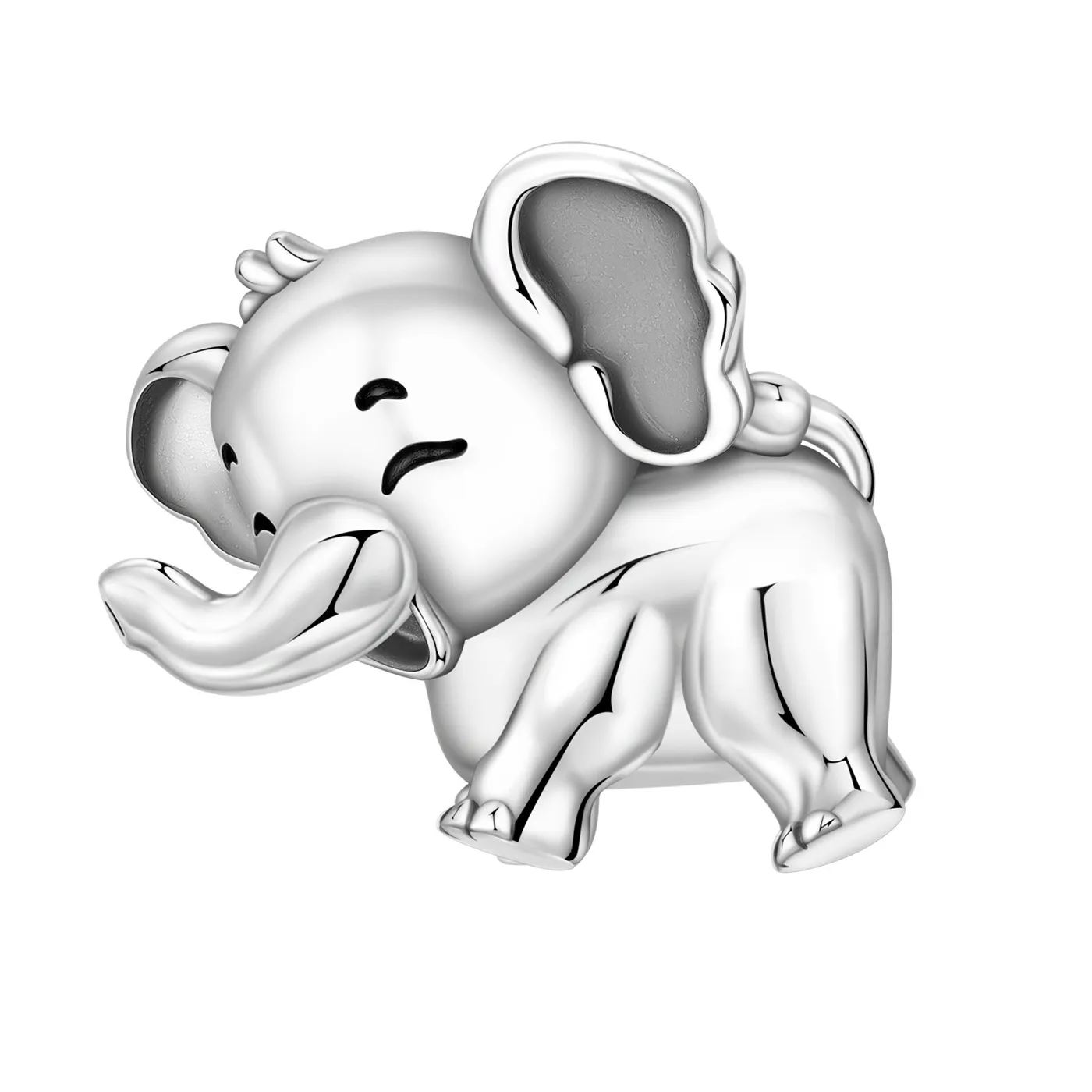 Authentic PANPOKI 925 Sterling Silver Joyful Elephant Pendants Bracelet Necklace Charms Fit Jewelry Party Beads DIY Fine Gifts