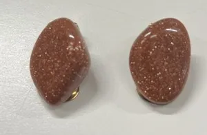 Authentic Ethereal Sparkle of the Starlit Night Goldstone Clip-On Earrings