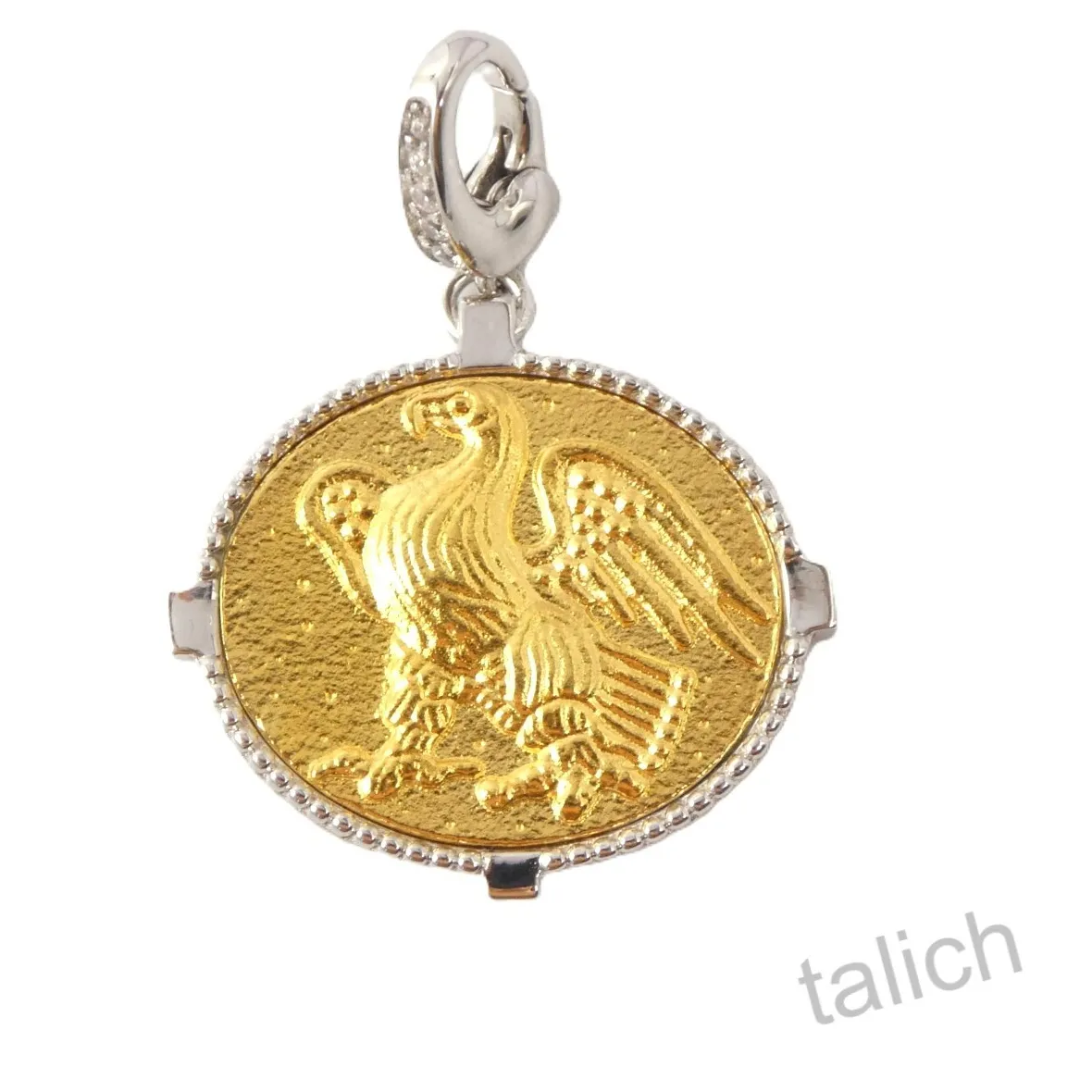 Authentic Freedom's Wings: 18K Gold Plated Sterling Silver Eagle Amulet