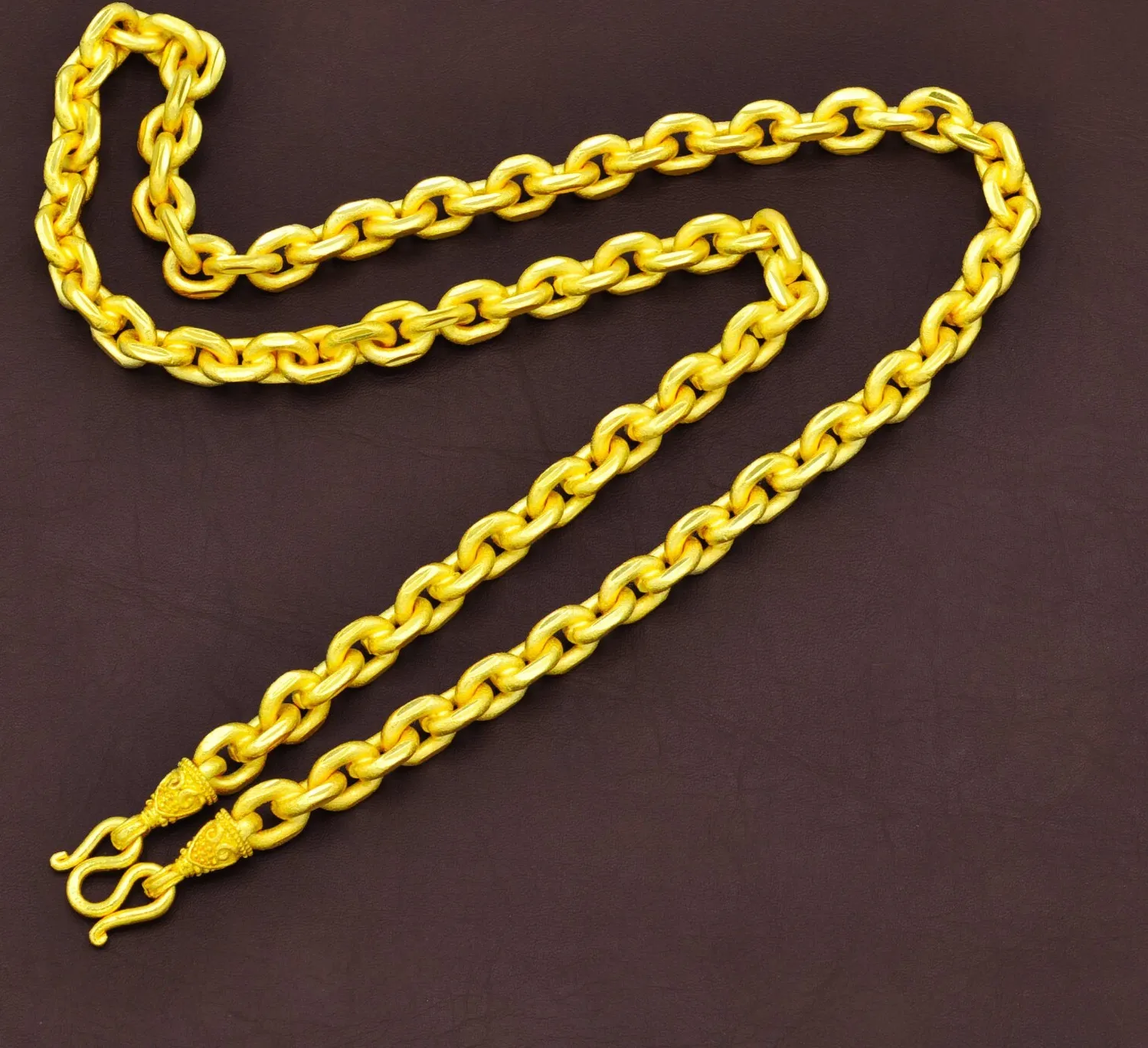 Authentic Heavy ROLO Man Gold Chain Thai Baht Gold Yellow Gold Plated Amulet Necklace Mens