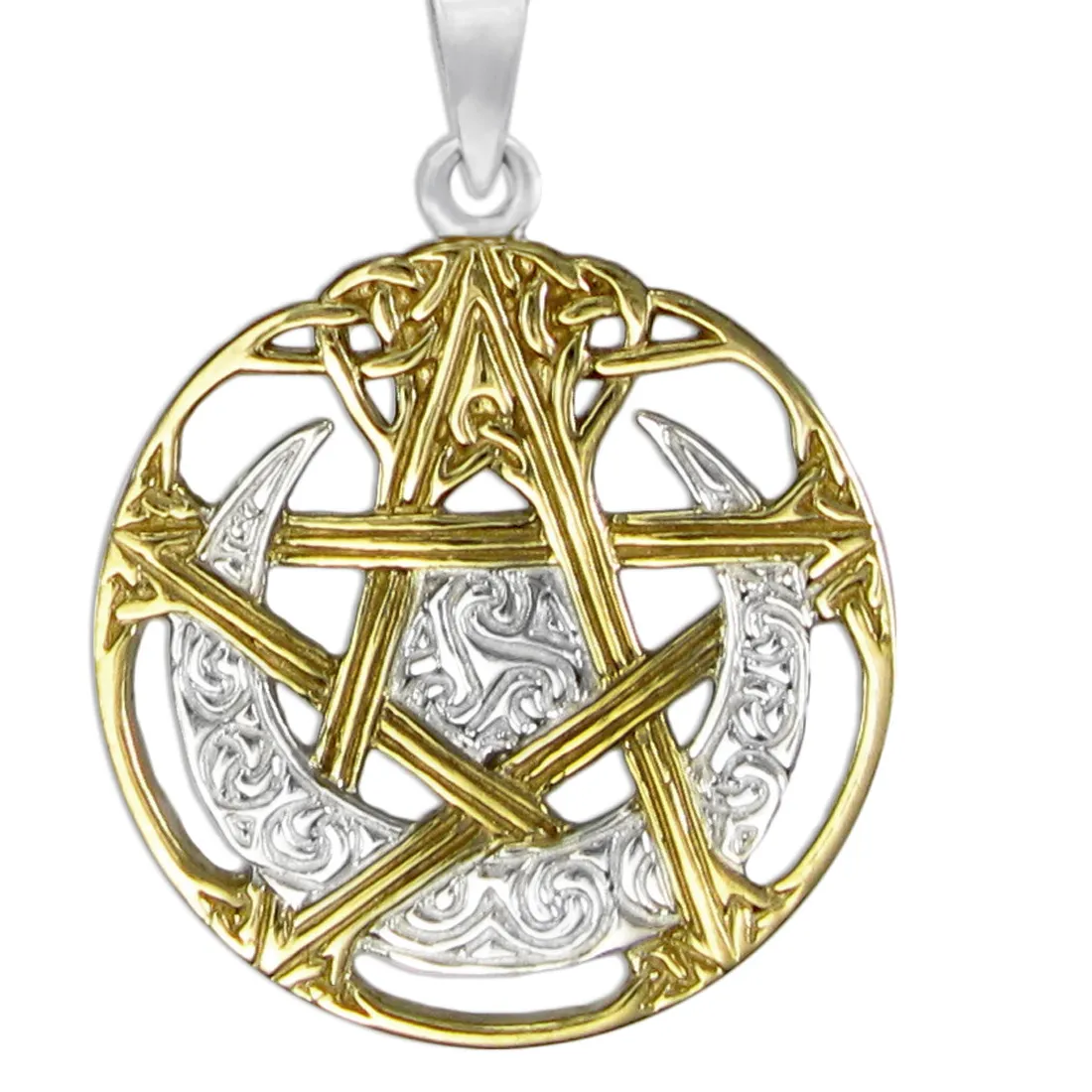 Authentic Lunar Embrace Pentacle: Blessed Gold-Plated Amulet