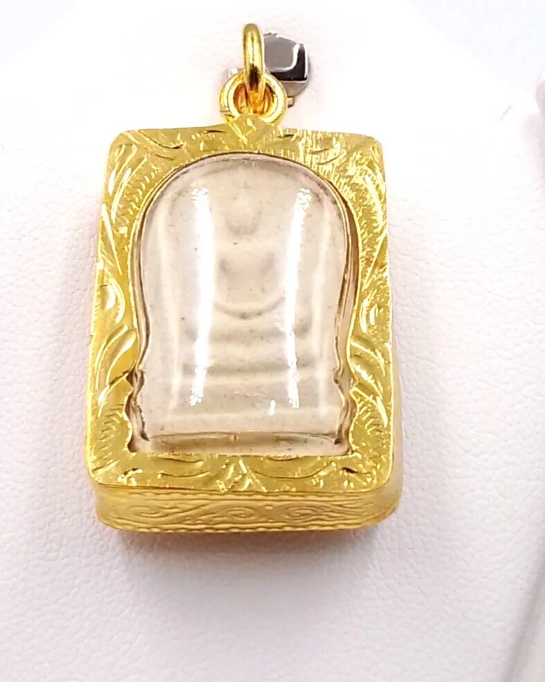 Authentic Guardian of Destiny - Phra Somdet Thai Amulet Pendant, Empowered by Thai Yellow Gold Plating