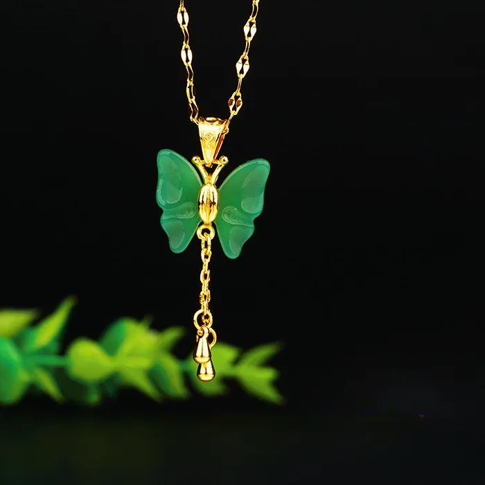 Authentic Celestial Jade Butterfly Amulet – Luck & Transformation Pendant