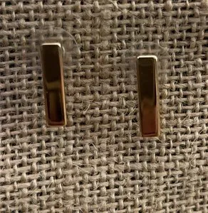 Authentic Sacred Balance: Gold Plated Bar Earrings for the Seeker