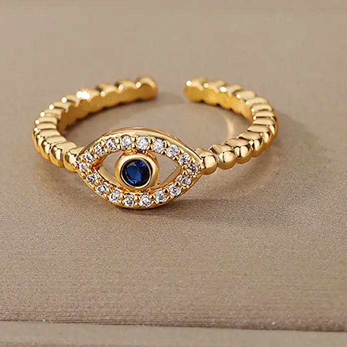Authentic Celestial Azure Shield: The Turkish Evil Eye Open Ring