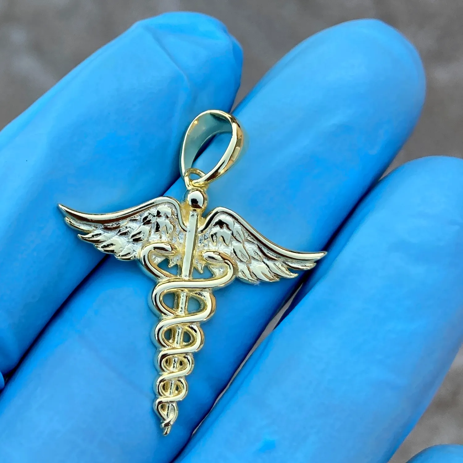 Authentic Celestial Caduceus: A Golden Shield for Healers