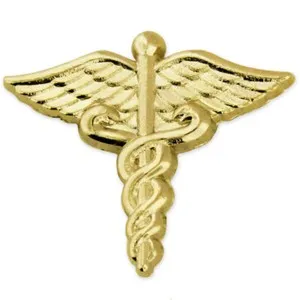 Authentic PinMart's Classic Gold Plated Medical Caduceus Lapel Pin