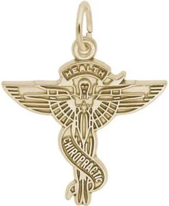 Authentic Gold-Plated Sterling Silver Chiropractic Caduceus Charm by Rembrandt