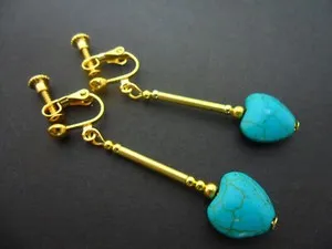 Authentic Celestial Heart Talismans: Azure Radiance Gold-Plated Earrings