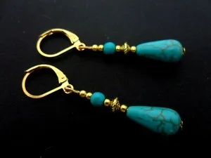 Authentic Celestial Azure Teardrop Talisman Earrings