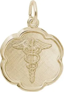 Authentic Gold-Plated Sterling Silver Caduceus Charm by Rembrandt