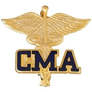 Authentic CMA Caduceus Lapel Pin Certified Medical Assistant Emblem Graduation Gold Plated