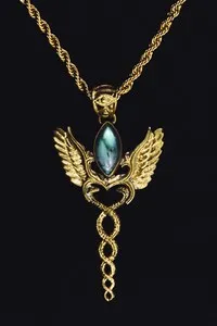 Authentic Caduceus Pendant - 24K Gold Plated
