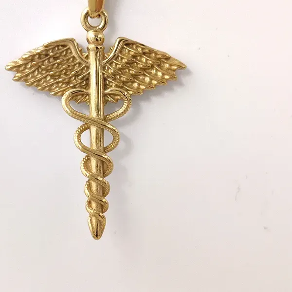 Authentic The Celestial Caduceus: Winged Serpent Guardian Amulet