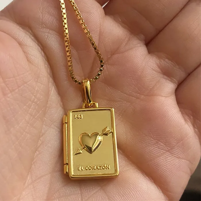 Authentic Book Heart Necklace 18K Gold Pvd Plated Engraved Moon Pendant Necklace Locket Jewelry Graduation