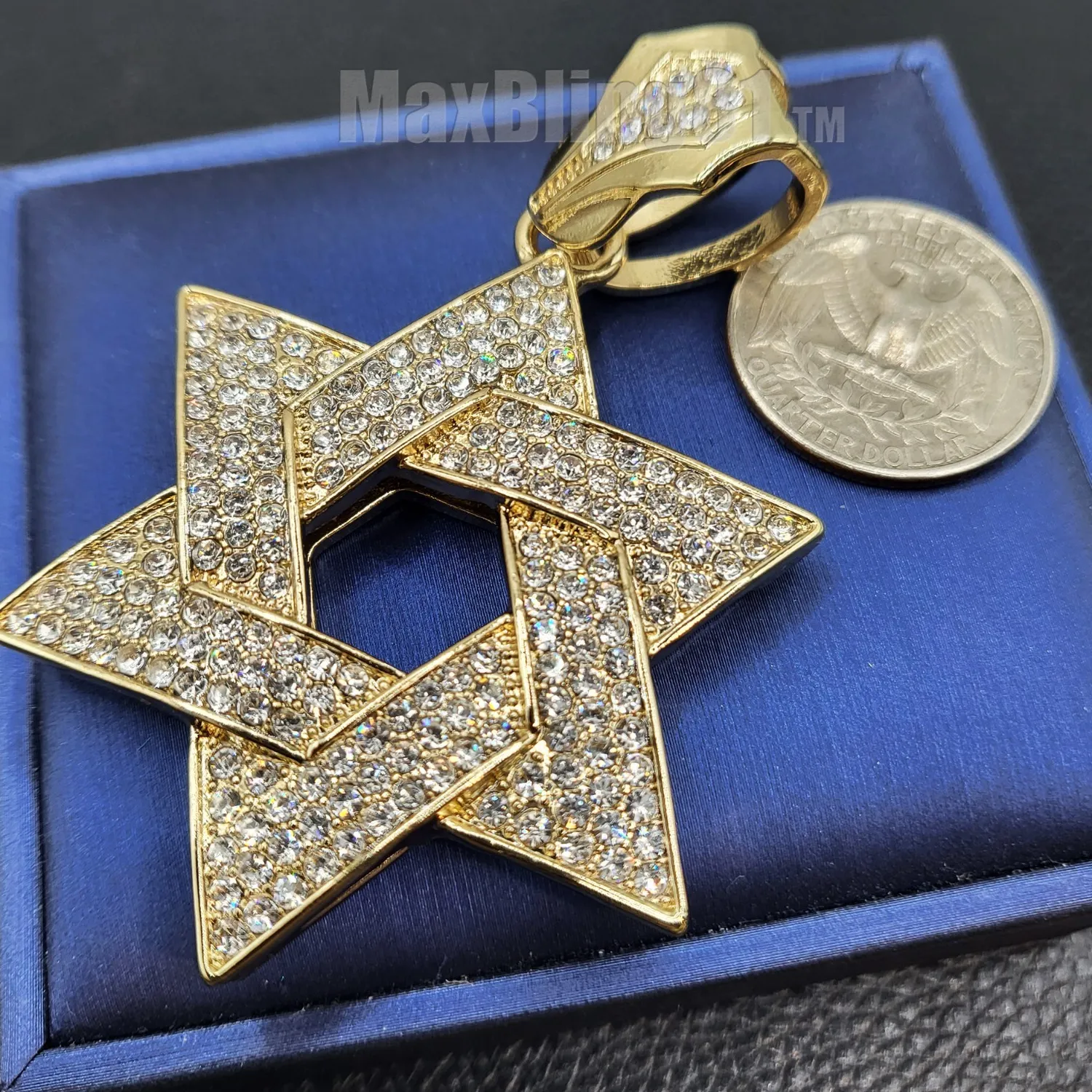 Authentic Mystical Star of David: Gold Plated Cubic Zirconia Pendant of Divine Protection