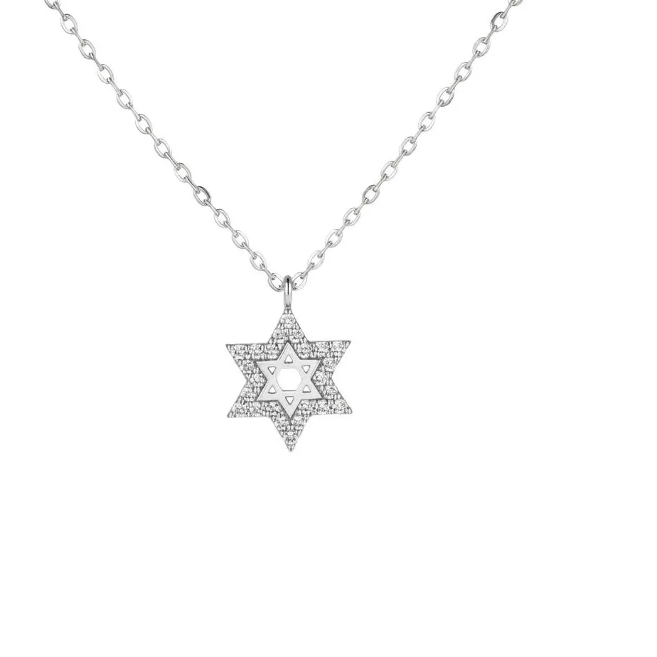 Authentic Celestial Harmony: Dainty CZ Star of David Pendant