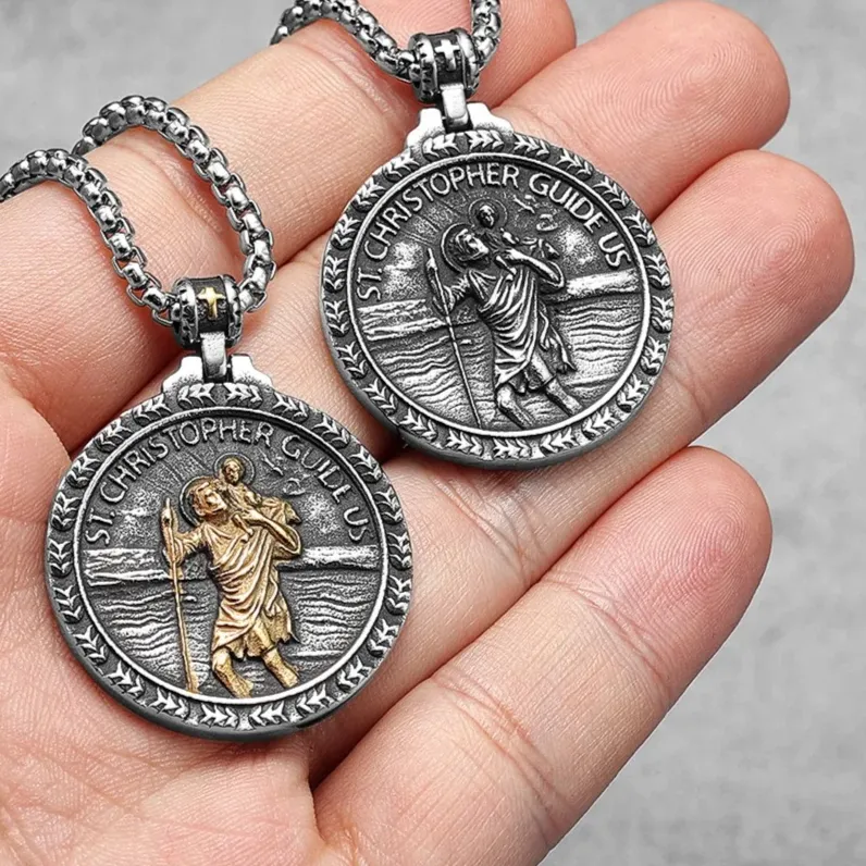 Authentic Shield of the Traveler: St Christopher's Golden Blessing