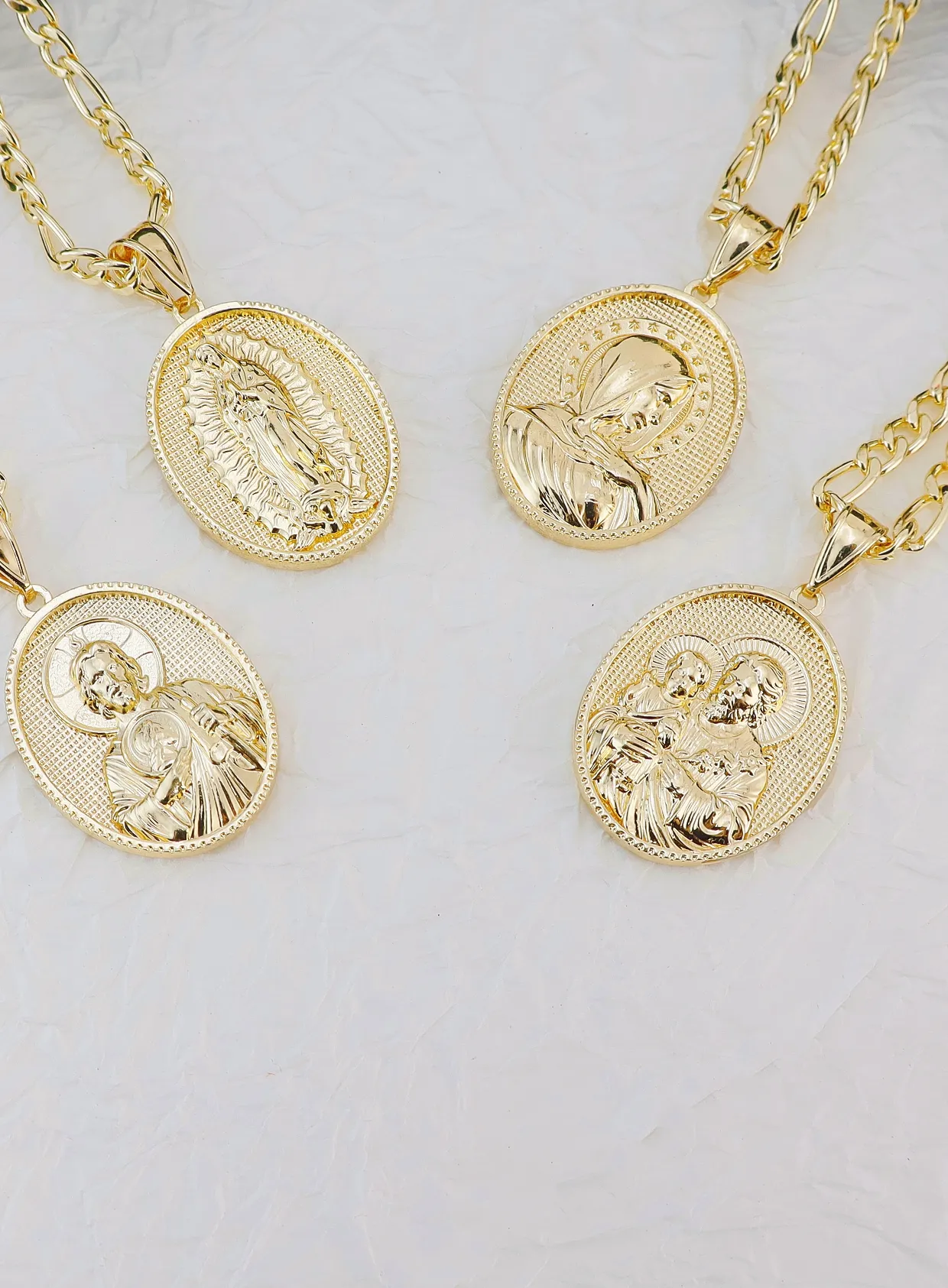 Authentic Celestial Gold‑Plated Sacred Quartet Pendant
