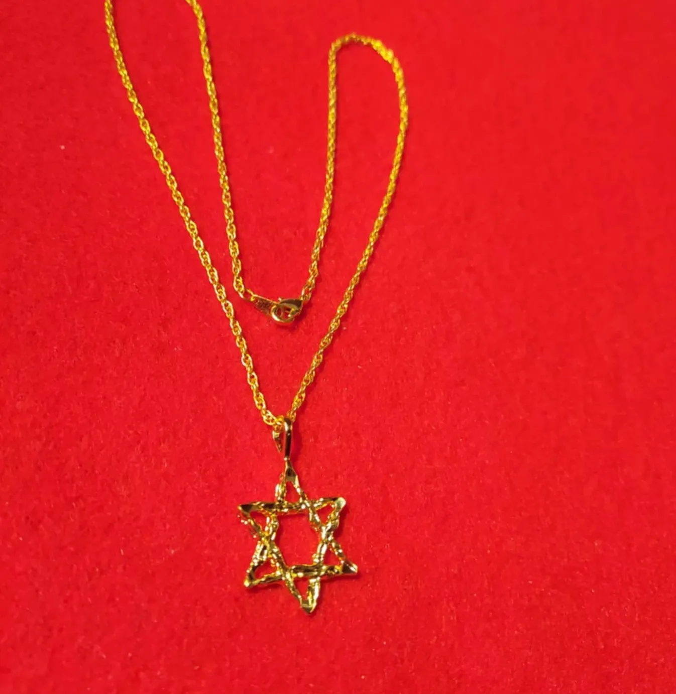 Authentic 14KT GOLD PLATED RELIGIOUS JEWISH STAR OF DAVID CHARM WITH 16-30" NECKLACE 2030