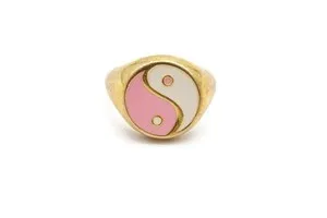 Authentic The Golden Harmony Pink Yin Yang Ring Size 9