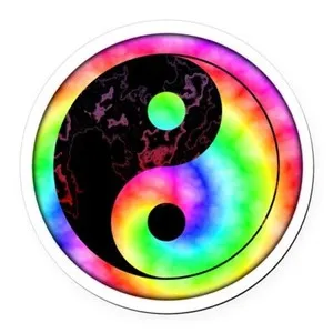 Authentic Rainbow Yin-Yang Harmony Pendant – 18K Gold-Plated Amulet of Unity