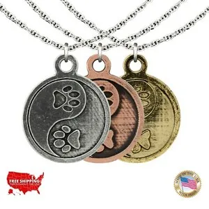 Authentic Pewter Yin Yang Dog Paw Amulet: Balance & Blessing