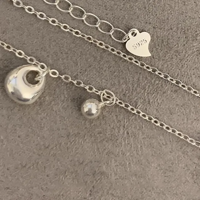 Authentic 925 Sterling Silver Necklace Pendant Good Wish Lucky Ball Geometric Punk for Women Girl Jewelry