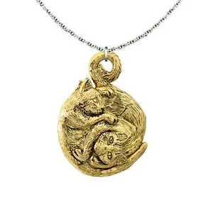 Authentic The Celestial Embrace: Yin Yang Feline Harmony Pendant