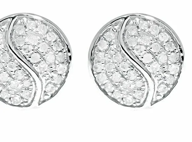 Authentic Yin‑Yang Moissanite Harmony Earrings – 0.25ct Lab‑Created, 14k White Gold‑Plated