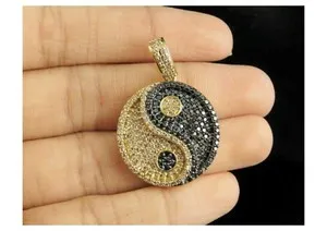 Authentic Eternal Balance Yin‑Yang Pendant – 2‑Carat Lab‑Created Diamond Duo in Radiant 14K Gold