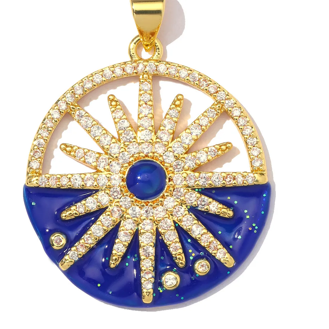 Authentic 3pcs/Lot Enamel Hamsa Hand Eye Cross DIY Charms House Love Heart Round Necklace Pendants Women Boot Jewelry