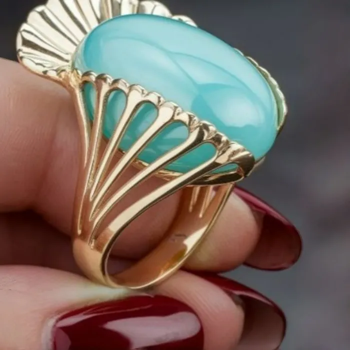 Authentic Handmade Golden Color Ginkgo Leaf Ring for Women's Elegant Temperament Banquet Occasion Charm Jewelry Accessories Crafts