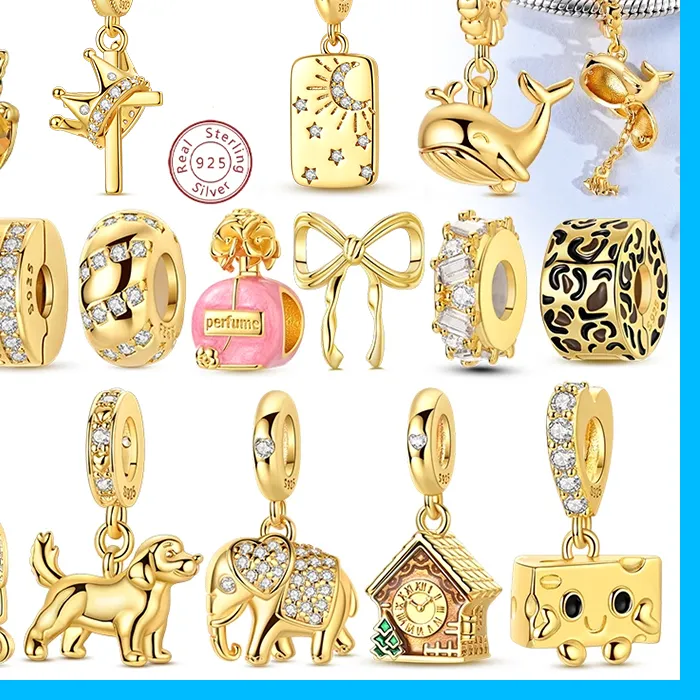 Authentic Golden‑Plated 925 Silver Tree of Life & Cat Cross Pendant – Mystic DIY Charm