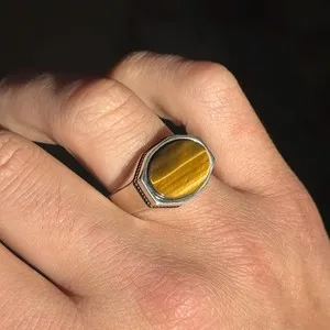 Authentic The Mystic's Tiger's Eye Signet Ring - A Sterling Silver Bond of Protection and Power