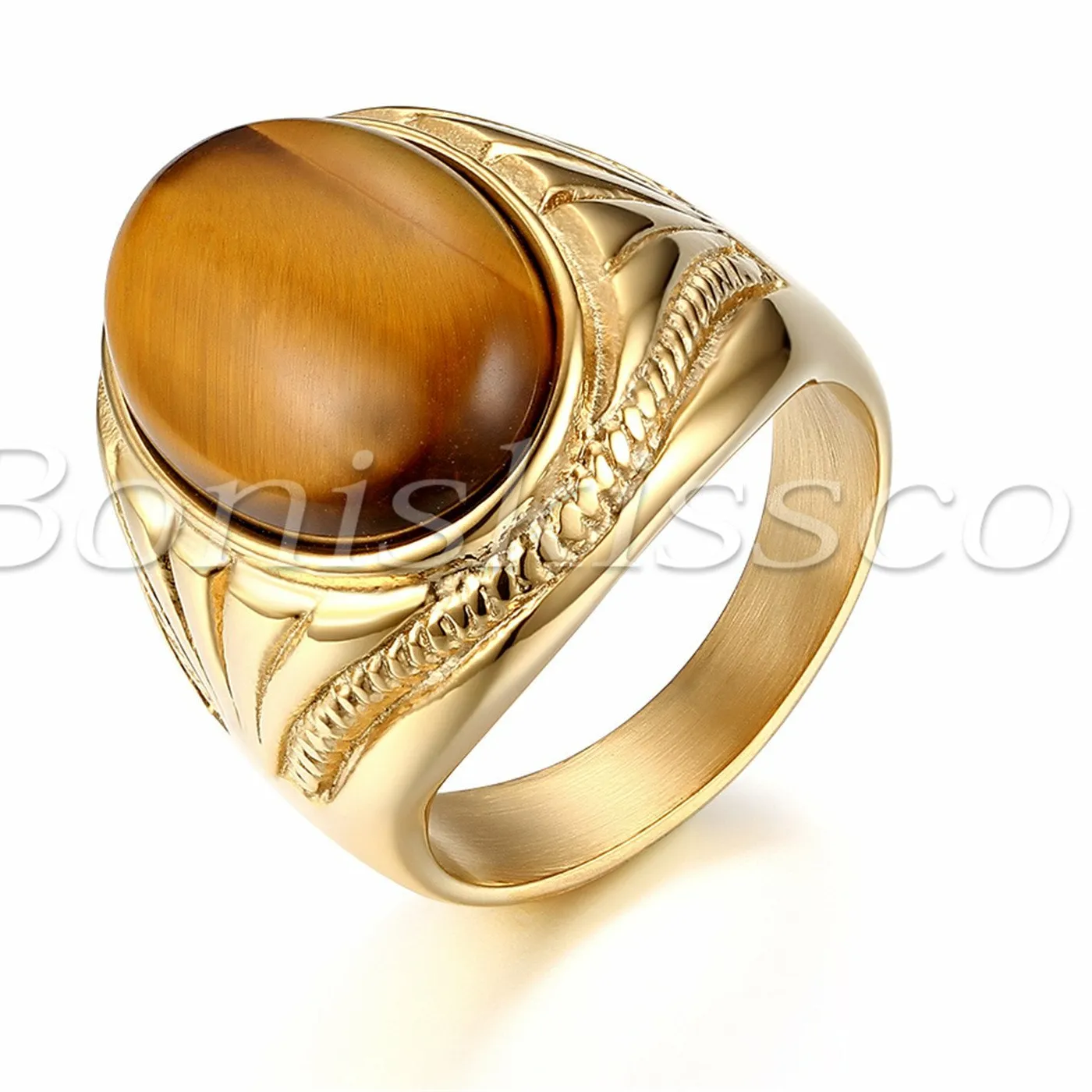 Authentic Mystical Guardian of Fate: Tiger's Eye Stone Ring