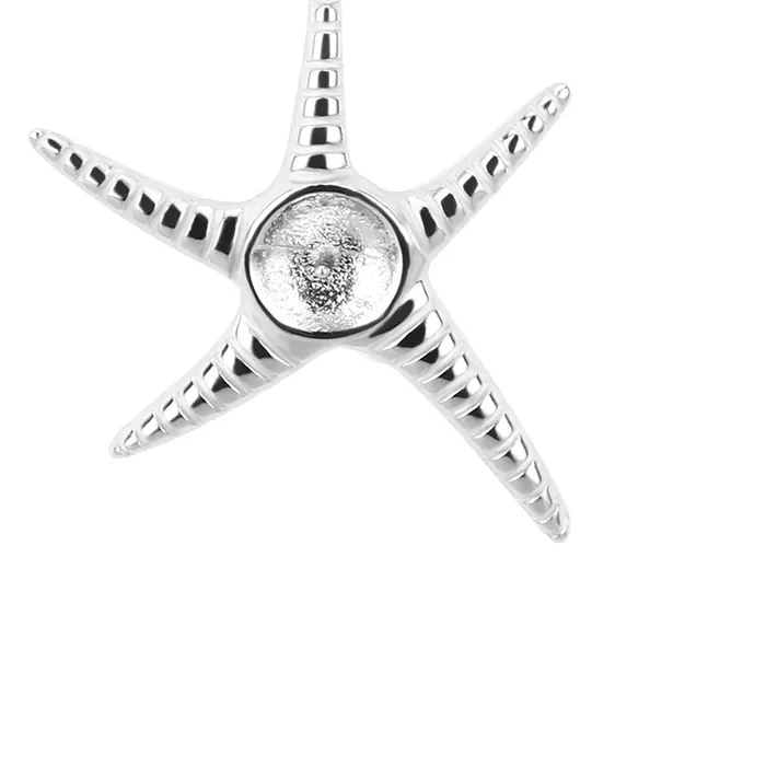 Authentic CLUCI Silver 925 Charms Pendant for Women Necklace Jewelry 925 Sterling Silver Pearl Pendant Mounting Starfish Pendant SP009SB